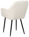 Lot de 2 chaises de salle à manger en tissu bouclé blanc ALDEN_877506