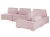 4 Seater Modular Fabric Corner Sofa Pink TIBRO_825632