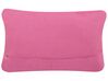 Set of 2 Cotton Cushions Macrame 30 x 50 cm Pink KIRIS_769006