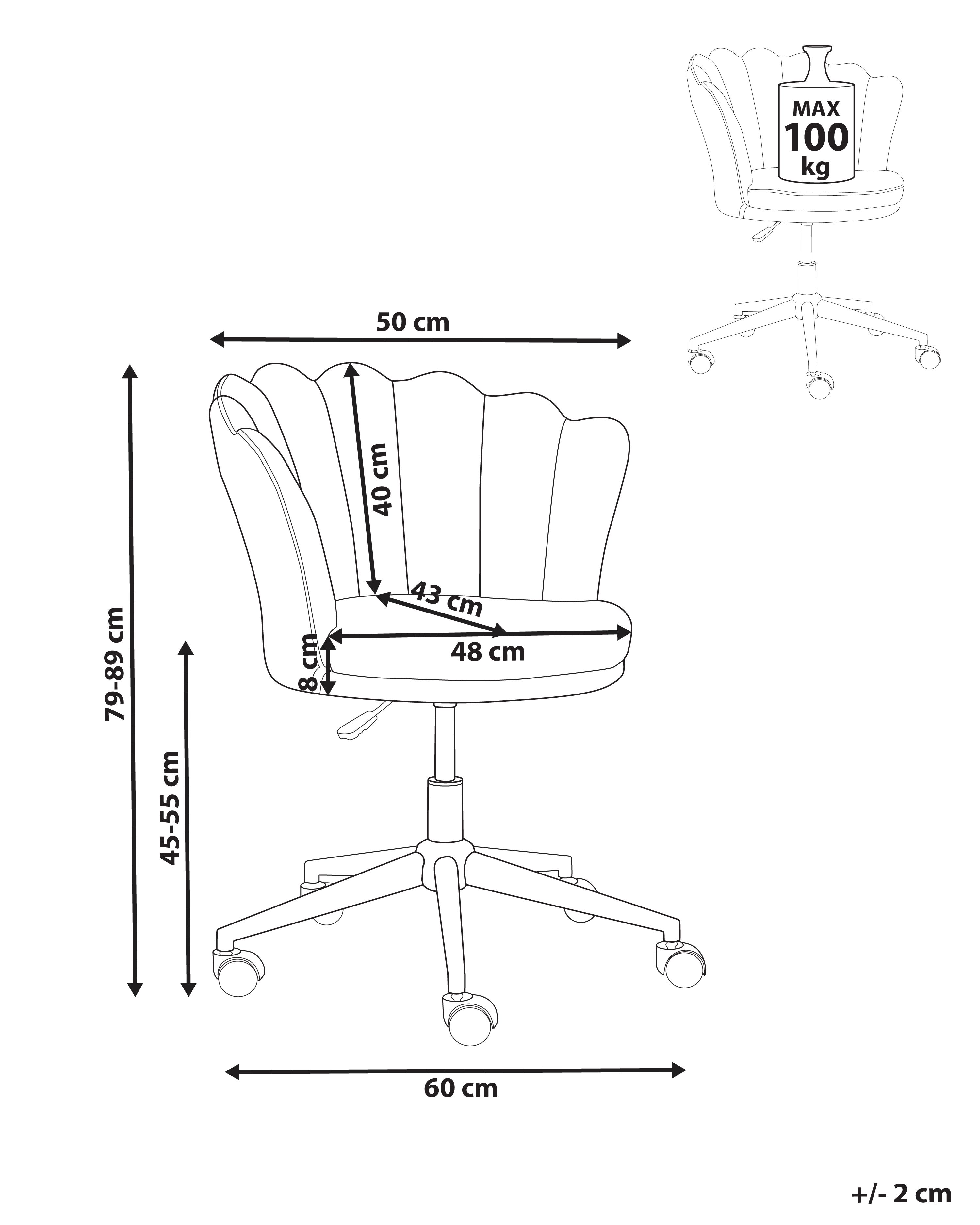 Bürostuhl Samtstoff blau / silber höhenverstellbar MONTICELLO | Beliani.at