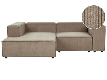 2 pers. sofa brun fløjl højrevendt APRICA