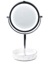 Miroir de table argenté et blanc à LED ø 26 cm SAVOIE_847899