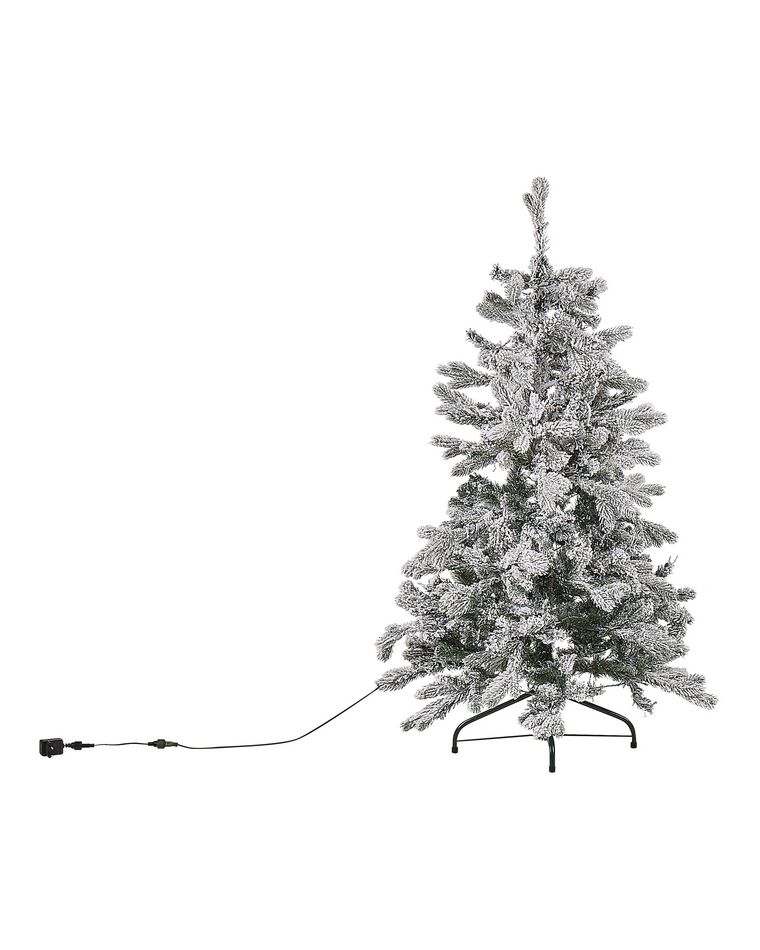 PreLit Snowy Christmas Tree 120 cm White TATLOW Beliani.co.uk