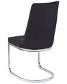 Sada 2 sametových černých jídelních židlí ALTOONA_905242