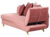 Chaise-longue à direita com arrumação em veludo rosa MERI II_914306