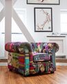 Fotel patchwork fioletowy CHESTERFIELD_673155