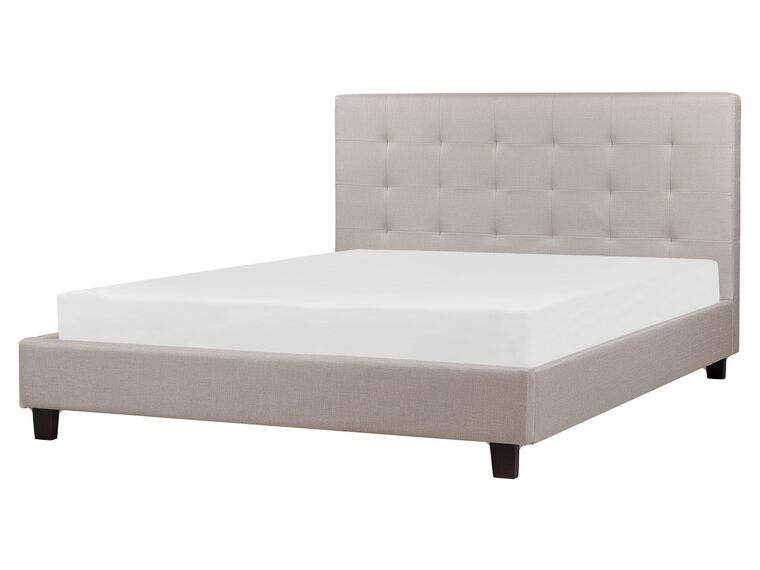 Fabric EU King Size Bed Light Grey LA ROCHELLE_904485