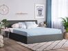 Łóżko z pojemnikiem tapicerowane 160 x 200 cm szare ORBEY_728167