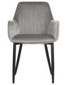 Conjunto de 2 sillas de comedor de terciopelo gris oscuro WELLSTON_901890