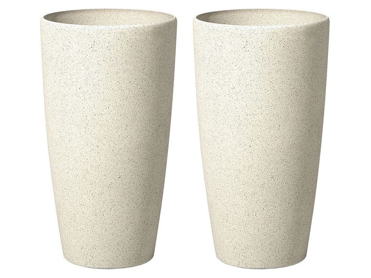 Set di 2 vasi polvere di pietra beige chiaro ⌀ 31 cm ABDERA_841245