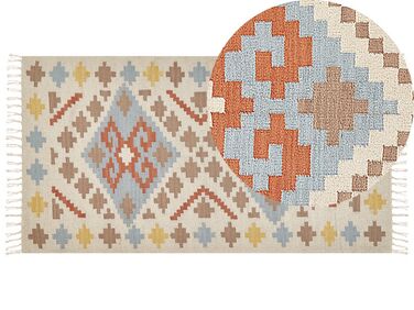 Cotton Kilim Area Rug 80 x 150 cm Multicolour ATAN