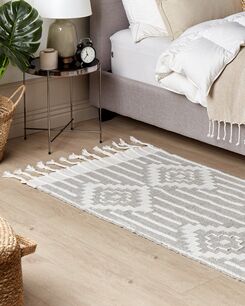 Matto harmaa/valkoinen 80 x 150 cm TABIAT Matto harmaa/valkoinen 80 x 150 cm TABIAT