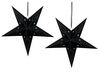 Sada 2 závěsných sametových hvězd s LED 60 cm černé MOTTI_835548