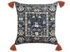 Set of 2 Velvet Cushions Floral Pattern with Tassels 45 x 45 cm Multicolour PANAX_839030