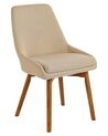 Set of 2 Fabric Dining Chairs Beige MELFORT_800012