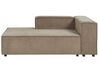 Right Hand Jumbo Cord Chaise Lounge Brown APRICA_897302