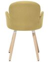 Set of 2 Fabric Dining Chairs Yellow BROOKVILLE_693814