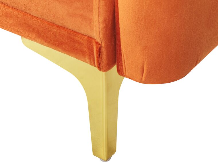 Velvet Sofa Bed Orange LUCAN Beliani.co.uk