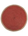 Dywan okrągły z juty ⌀ 120 cm czerwony MENEMEN_843982