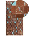 Dywan patchwork skórzany 80 x 150 cm brązowy ALIAGA_539240