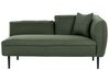Right Hand Boucle Chaise Lounge Dark Green CHEVANNES_886465