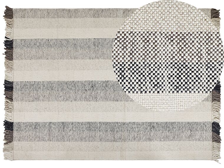 Vlnený koberec 160 x 230 cm krémová biela/hnedá/čierna EMIRLER_847185