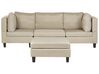 3-Seater Modular Fabric Sofa with Ottoman Beige FEVIK_762139