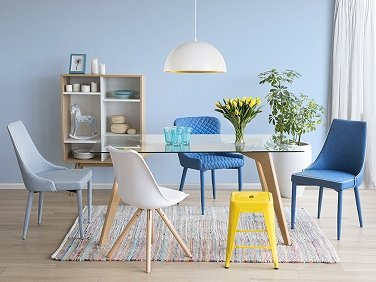 Beliani Tavolo da Pranzo allungabile Bianco e Colore Legno Chiaro 140//180 x 90 cm Sola