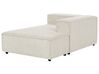 Left Hand Jumbo Cord Chaise Lounge Off-White APRICA_907545