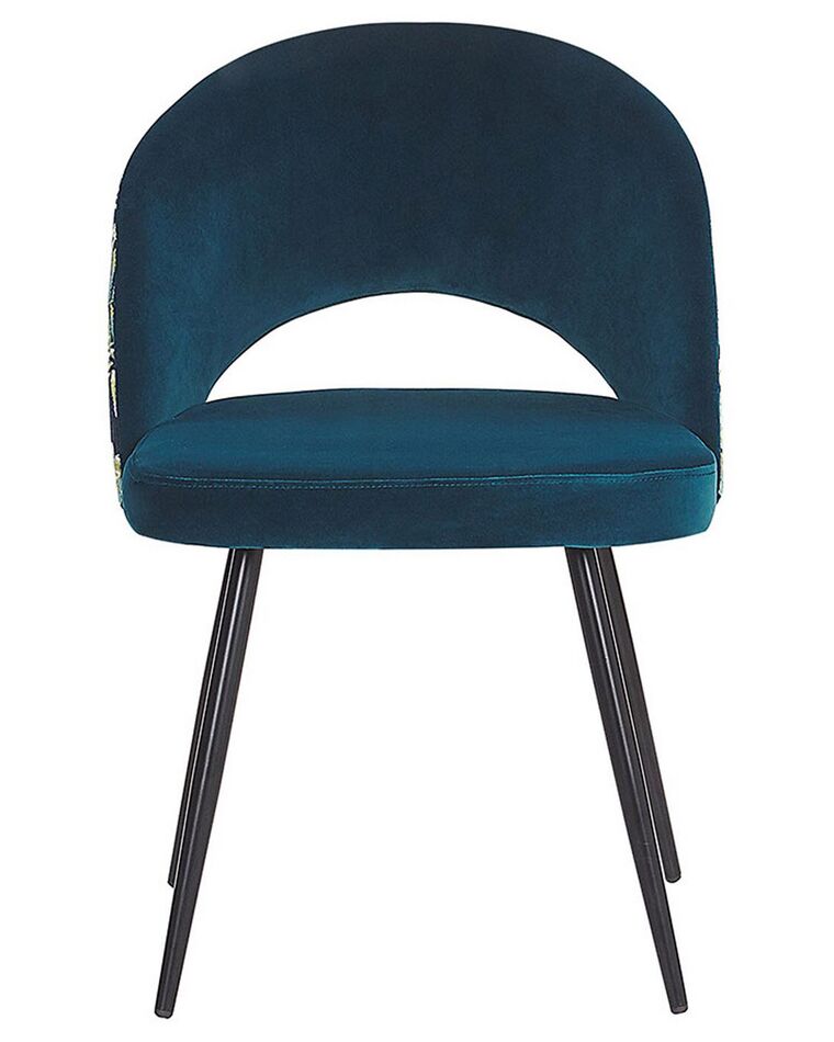 Set of 2 Velvet Dining Chairs Blue VIVIAN Beliani.co.uk