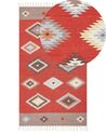 Kelim Teppich Baumwolle mehrfarbig 80 x 150 cm geometrisches Muster Kurzflor LORUT_869044