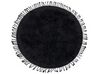 Dywan shaggy okrągły bawełniany ⌀ 140 cm czarny BITLIS_837856