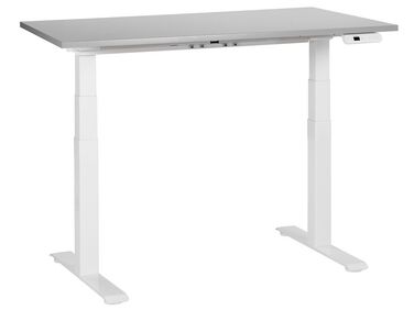 Elektrisk justerbart skrivebord 120 x 72 cm grå og hvid DESTINES