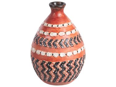 Dekorativ terracotta vase 36 cm brun og sort KUMU