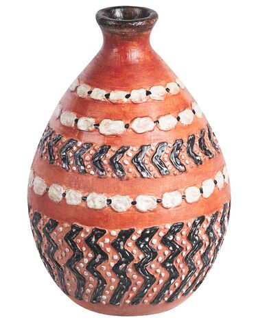 Vaso decorativo em terracota castanho e preto 36 cm KUMU