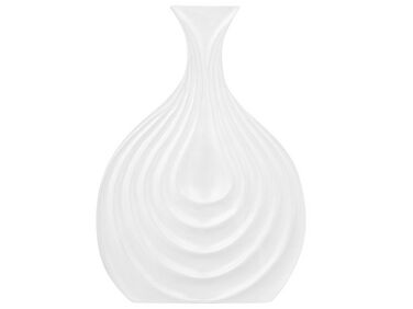 Dekoratívna kameninová váza 25 cm biela THAPSUS