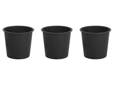 Conjunto de 3 vasos internos para plantas pretos 30 x 30 x 29 cm BALZO