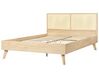 Łóżko rattanowe 140 x 200 cm jasne drewno MONPAZIER_863376