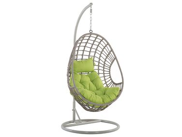 PE Rattan Hanging Chair with Stand Taupe Beige ARPINO