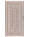 Teppich Jute beige / weiß 80 x 150 cm geometrisches Muster Kurzflor BAGLAR_853462