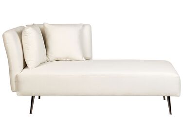 Left Hand Fabric Chaise Lounge White RIOM