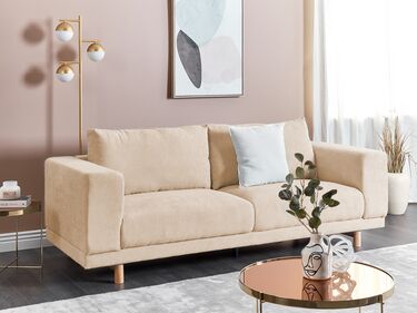 3-seters sofa kordfløyel beige NIVALA