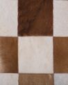Teppich Kuhfell braun / beige 160 x 230 cm Patchwork Kurzflor SOLMAZ_758303
