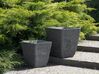 Conjunto de 2 vasos para plantas em pedra cinzenta 49 x 49 x 53 cm DELOS_841683