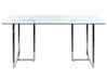 Spisebord med glassplate i sølv 160 x 90 cm ENVIA_821705