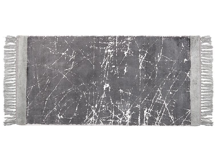 Tappeto viscosa grigio 80 x 150 cm HANLI_836964