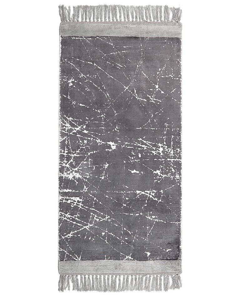 Tappeto viscosa grigio 80 x 150 cm HANLI_836964