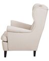 Fabric Wingback Chair Light Beige ABSON_747449