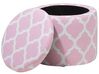 Storage Footstool Pink and White TUNICA_685037