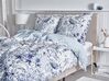 Parure de lit motif floral blanc et bleu 155 x 220 cm BALLARD_803070